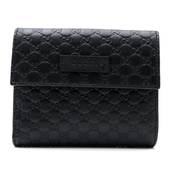 Gucci Handbags - Gucci double hook wallet leather Guccissima black